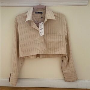 ZARA Striped Cropped Shirtt